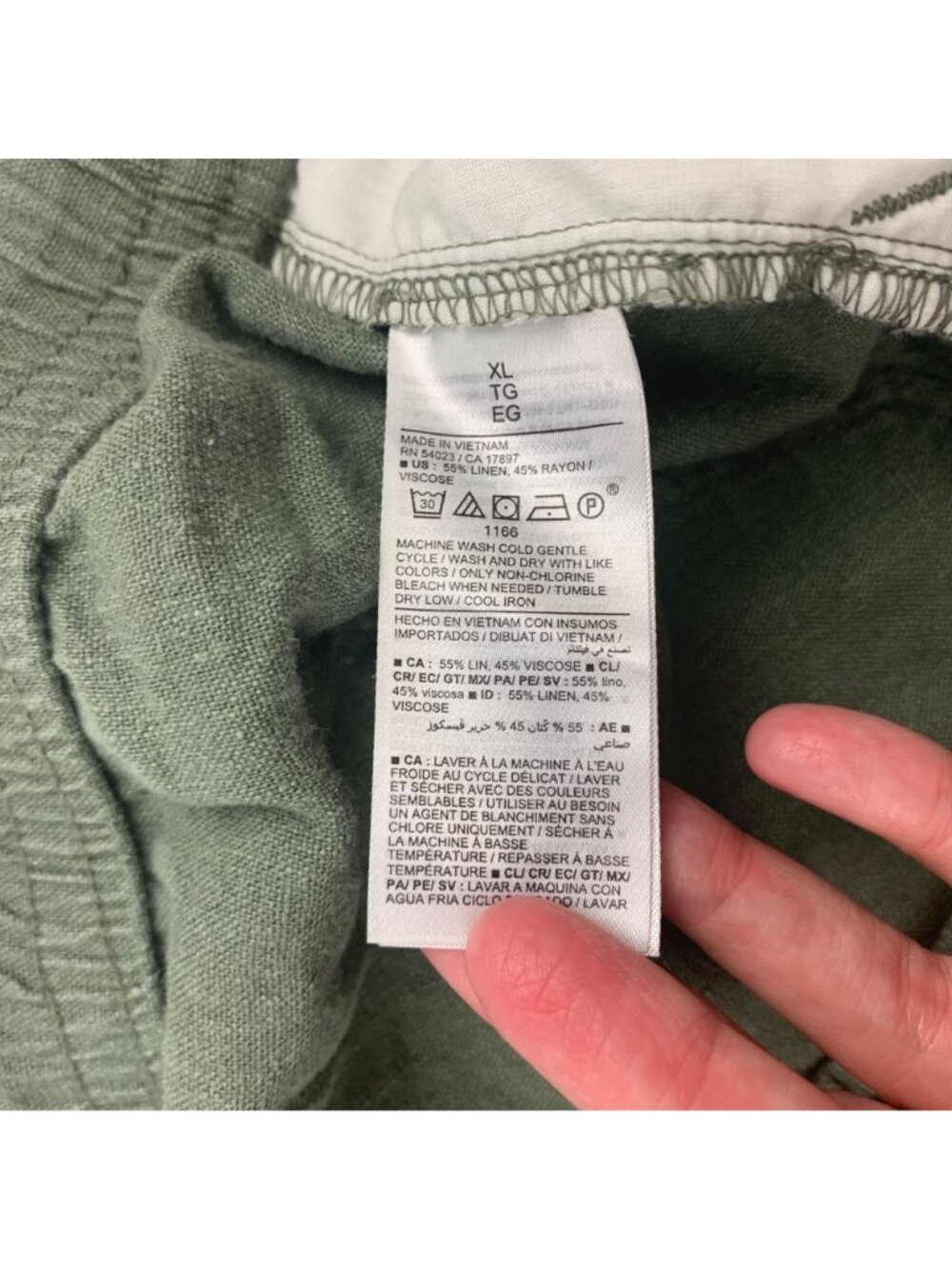 Old Navy Arugula Linen Blend High Rise Pull On Shorts XL - Picture 4 of 5